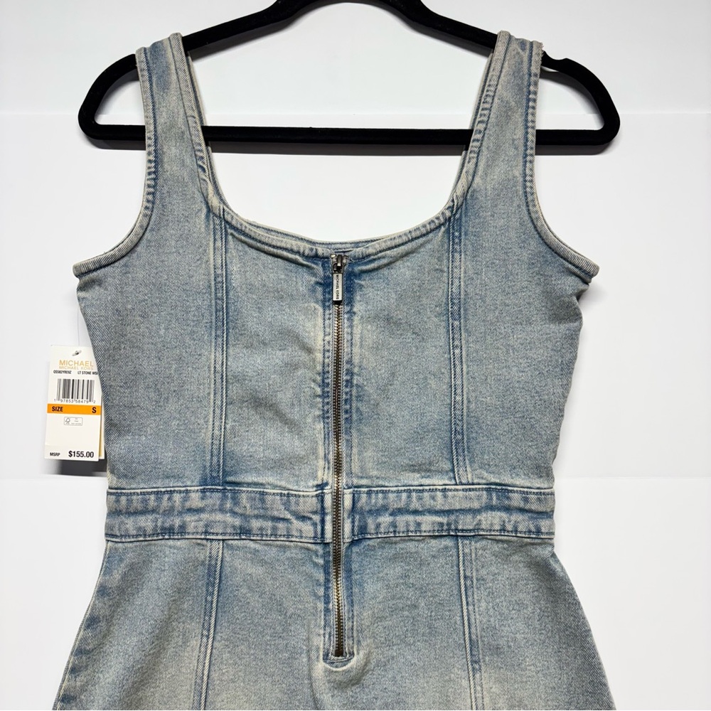 Michael Kors Women’s Button- Down Blue Denim Mini Dress - Picture 4 of 13